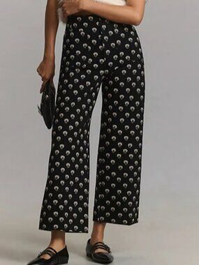 Anthropologie Maeve Colette Cropped Wide-Leg Pants 29
